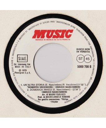 À vous une autre histoire dimanche à la place [Roberto Vecchioni,...] - Vinyl 7", 45 RPM, Promo, Stéréo