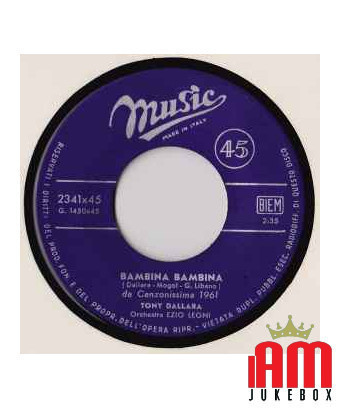 Bambina Bambina [Tony Dallara] – Vinyl 7", 45 RPM, Single [product.brand] 1 - Shop I'm Jukebox 