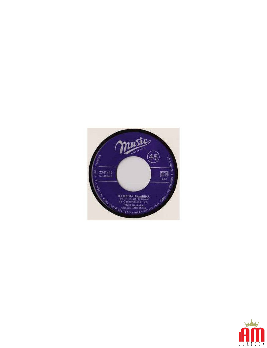 Bambina Bambina [Tony Dallara] - Vinyle 7", 45 tours, Single [product.brand] 1 - Shop I'm Jukebox 