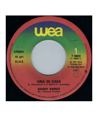 Aria Di Casa [Sammy Barbot] - Vinyle 7", 45 RPM, Stéréo
