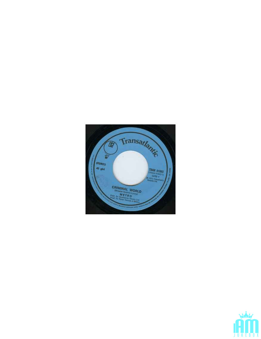 Criminal World [Metro (6)] - Vinyl 7", 45 RPM [product.brand] 1 - Shop I'm Jukebox 