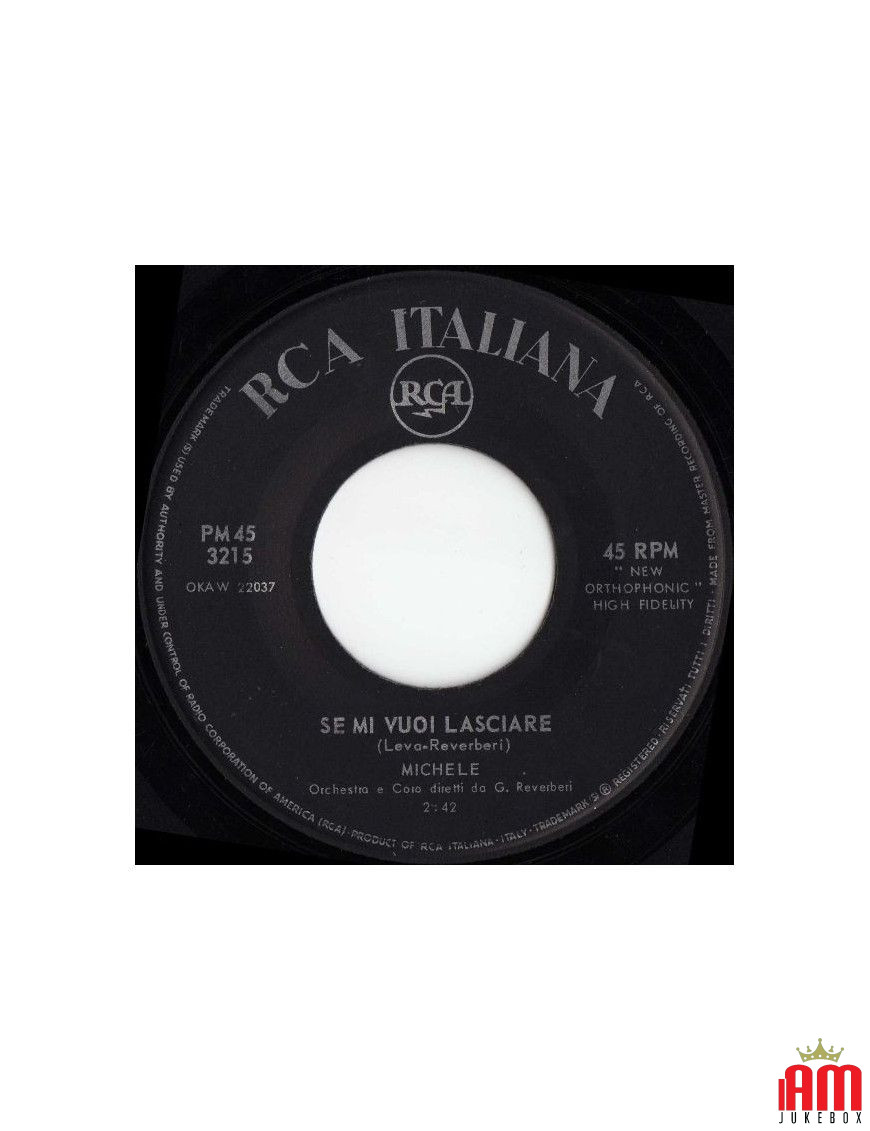 Se Mi Vuoi Lasciare [Michele (6)] - Vinyl 7", 45 RPM, Mono [product.brand] 1 - Shop I'm Jukebox 