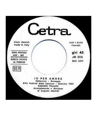 Non Pensare A Me   Io Per Amore [Claudio Villa,...] - Vinyl 7", 45 RPM, Jukebox