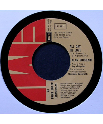 Tu Sei L'Unica Donna Per Me [Alan Sorrenti] - Vinyl 7", 45 RPM, Single, Stereo