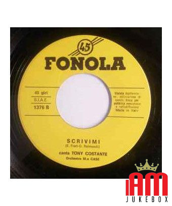 Maman, écris-moi [Tony Costante] - Vinyle 7", 45 tours [product.brand] 1 - Shop I'm Jukebox 