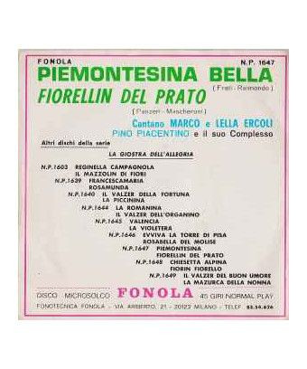 Piemontesina Bella [Marco Ercoli,...] - Vinyl 7", 45 RPM, Réédition [product.brand] 1 - Shop I'm Jukebox 