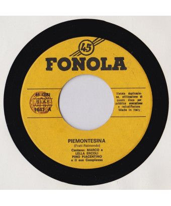 Piemontesina Bella [Marco Ercoli,...] - Vinyl 7", 45 RPM, Réédition [product.brand] 1 - Shop I'm Jukebox 