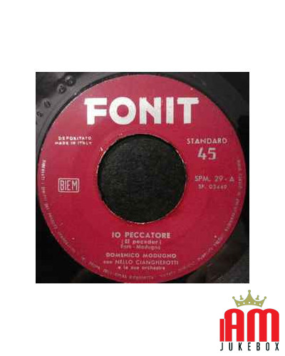 Moi, le pécheur, je ne pouvais pas te lier à moi [Domenico Modugno] - Vinyl 7", 45 RPM [product.brand] 1 - Shop I'm Jukebox 