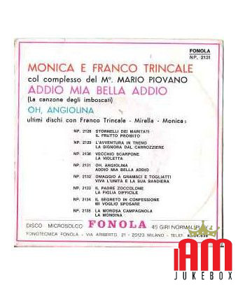 Addio Mia Bella Addio (The Ambush Song) [Monica (23),...] - Vinyl 7", 45 RPM [product.brand] 1 - Shop I'm Jukebox 