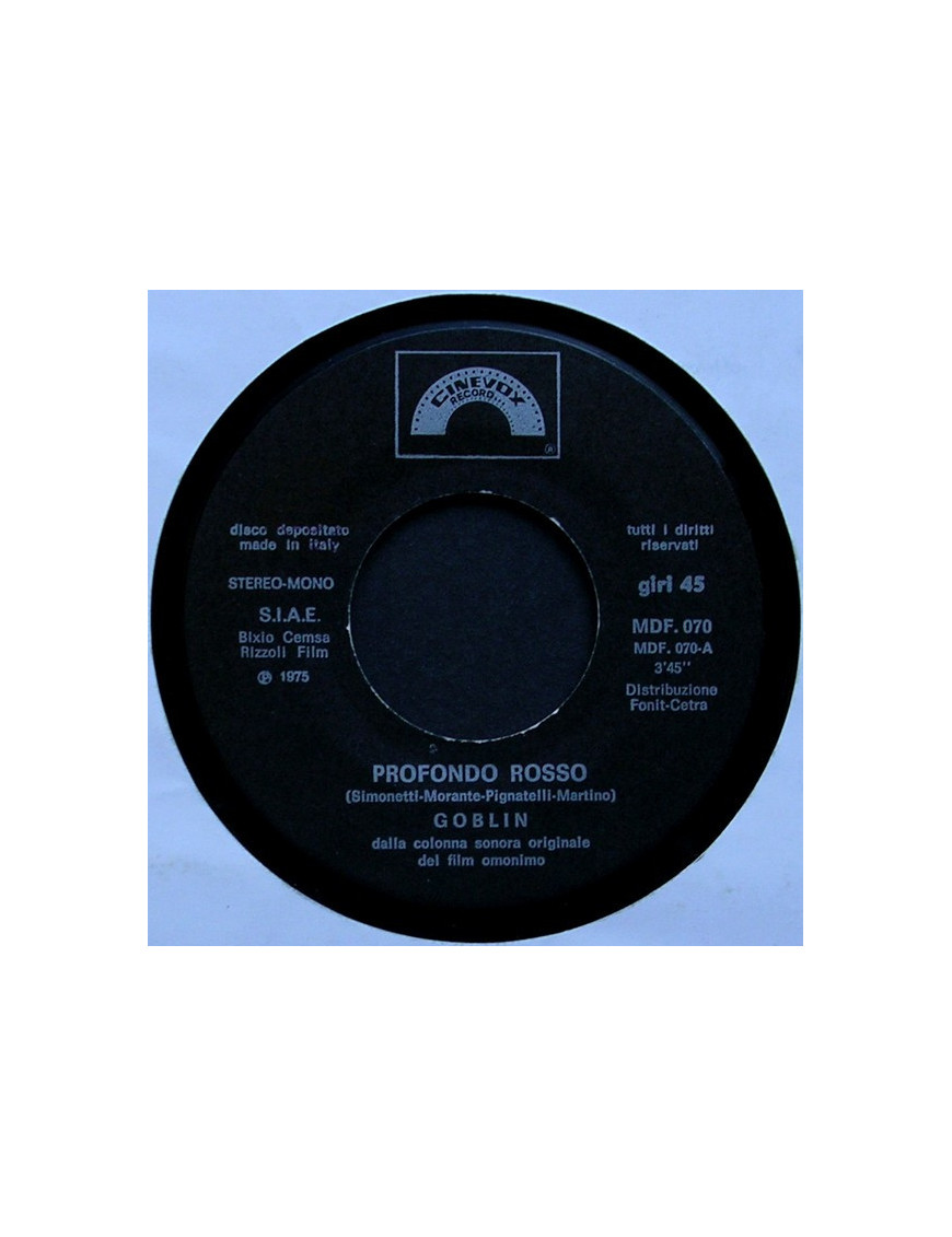 Profondo Rosso [Goblin] - Vinyl 7", 45 RPM, Single [product.brand] 1 - Shop I'm Jukebox 