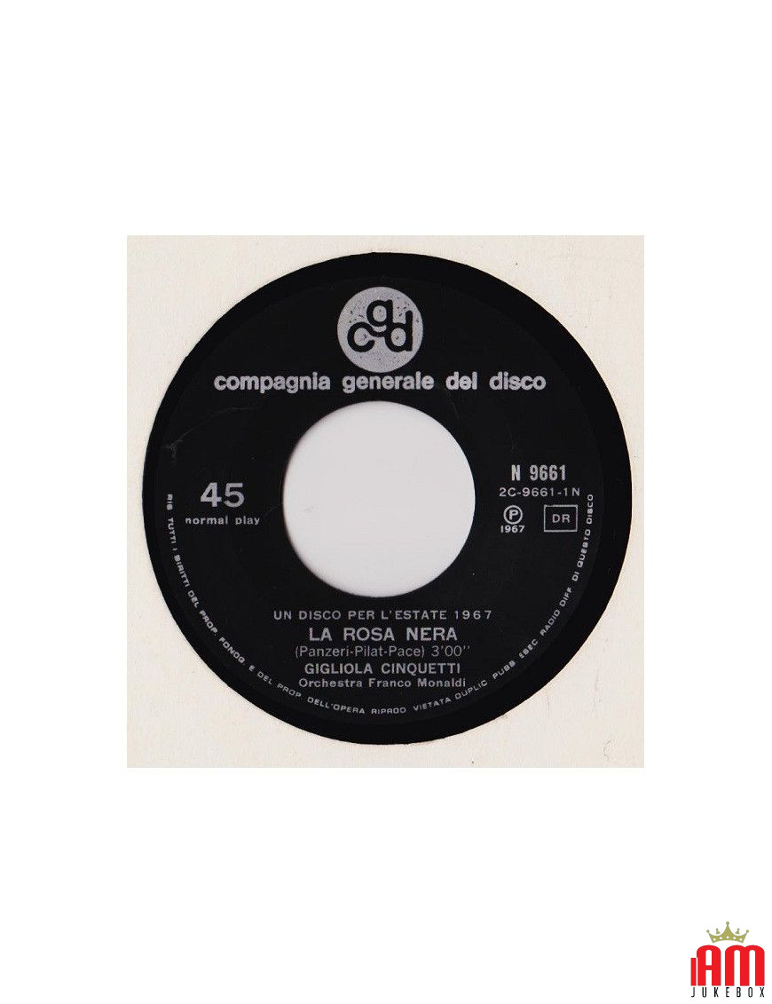 La Rose Noire [Gigliola Cinquetti] - Vinyle 7", 45 TR/MIN [product.brand] 1 - Shop I'm Jukebox 