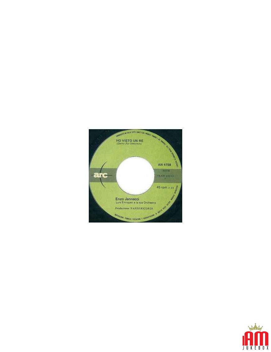 Ho Visto Un Re Bobo Merenda [Enzo Jannacci] - Vinyl 7", 45 RPM, Single, Mono [product.brand] 1 - Shop I'm Jukebox 