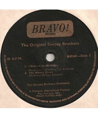 The Original Dorsey Bros. [The Dorsey Brothers] - Vinyl 7", EP