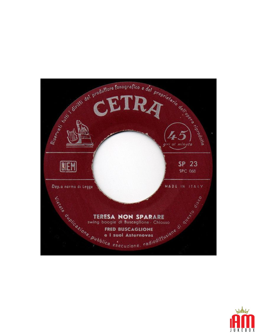 Teresa Don't Shoot Porfirio Villarosa [Fred Buscaglione EI Suoi Asternovas] – Vinyl 7", 45 RPM [product.brand] 1 - Shop I'm Juke