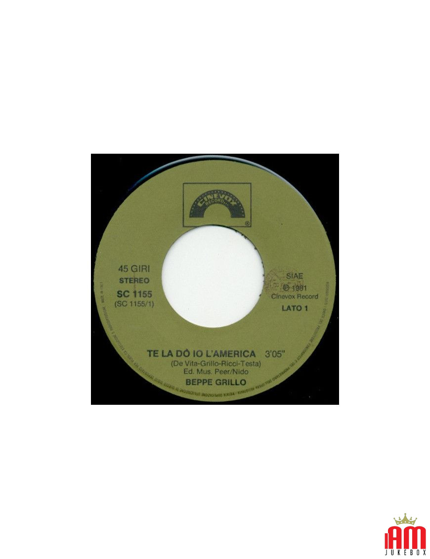 I'll Give You America [Beppe Grillo] - Vinyl 7", 45 RPM [product.brand] 1 - Shop I'm Jukebox 