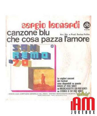 Canzone Blu [Sergio Leonardi] - Vinyle 7", 45 tours [product.brand] 1 - Shop I'm Jukebox 