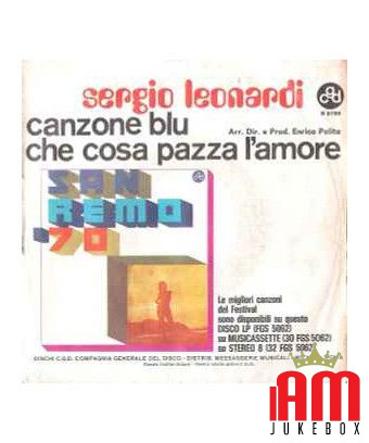 Canzone Blu [Sergio Leonardi] - Vinyle 7", 45 tours [product.brand] 1 - Shop I'm Jukebox 