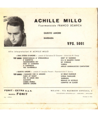 Questo Amore (Pesie Di Jacques Prevert) [Achille Millo] - Vinyl 7", 45 RPM