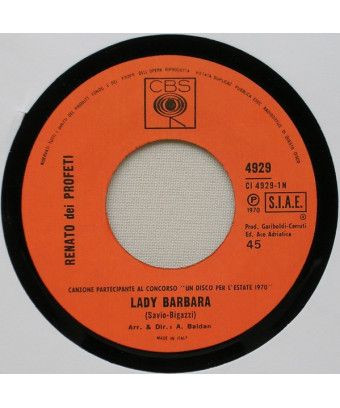 Lady Barbara [Renato Dei Profeti] - Vinyle 7", 45 tours [product.brand] 1 - Shop I'm Jukebox 