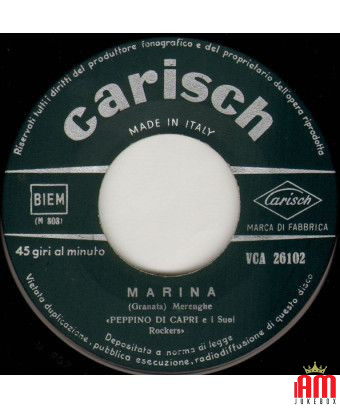 Danny Boy Marina [Peppino Di Capri E I Suoi Rockers] - Vinyl 7", 45 RPM [product.brand] 1 - Shop I'm Jukebox 