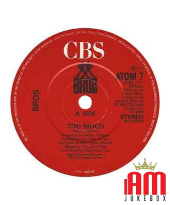 Too Much [Bros] - Vinyl 7", 45 RPM, Single [product.brand] 1 - Shop I'm Jukebox 