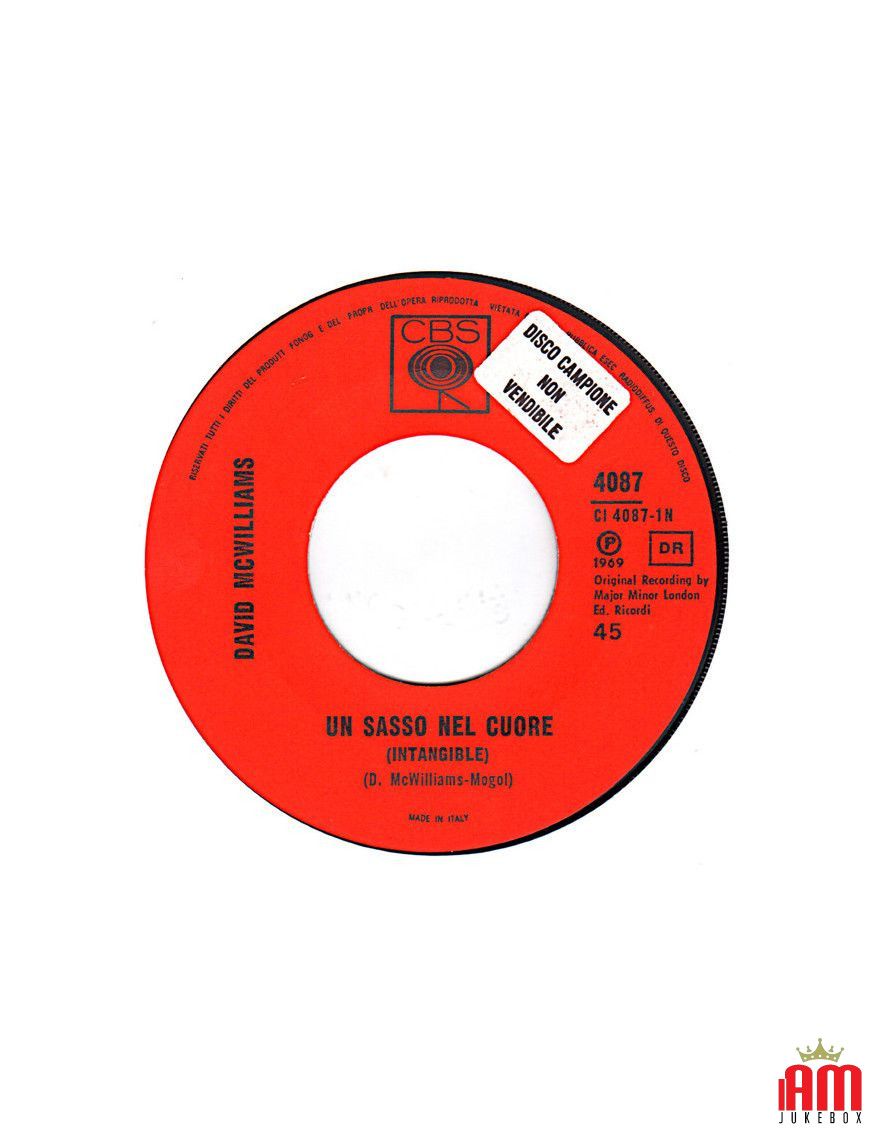 Un Sasso Nel Cuore [David McWilliams] - Vinyl 7", 45 RPM [product.brand] 1 - Shop I'm Jukebox 