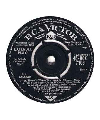 Kid Galahad [Elvis Presley,...] - Vinyl 7", 45 RPM, EP, Réédition, Mono