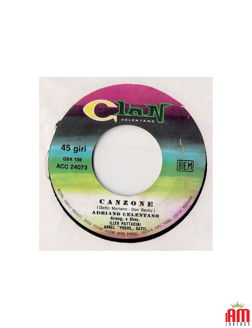 Song Un Bimbo Sul Leone [Adriano Celentano] - Vinyl 7", 45 RPM, Single [product.brand] 1 - Shop I'm Jukebox 