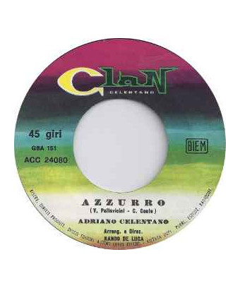 Azzurro [Adriano Celentano] - Vinyle 7", 45 tours, Single [product.brand] 1 - Shop I'm Jukebox 