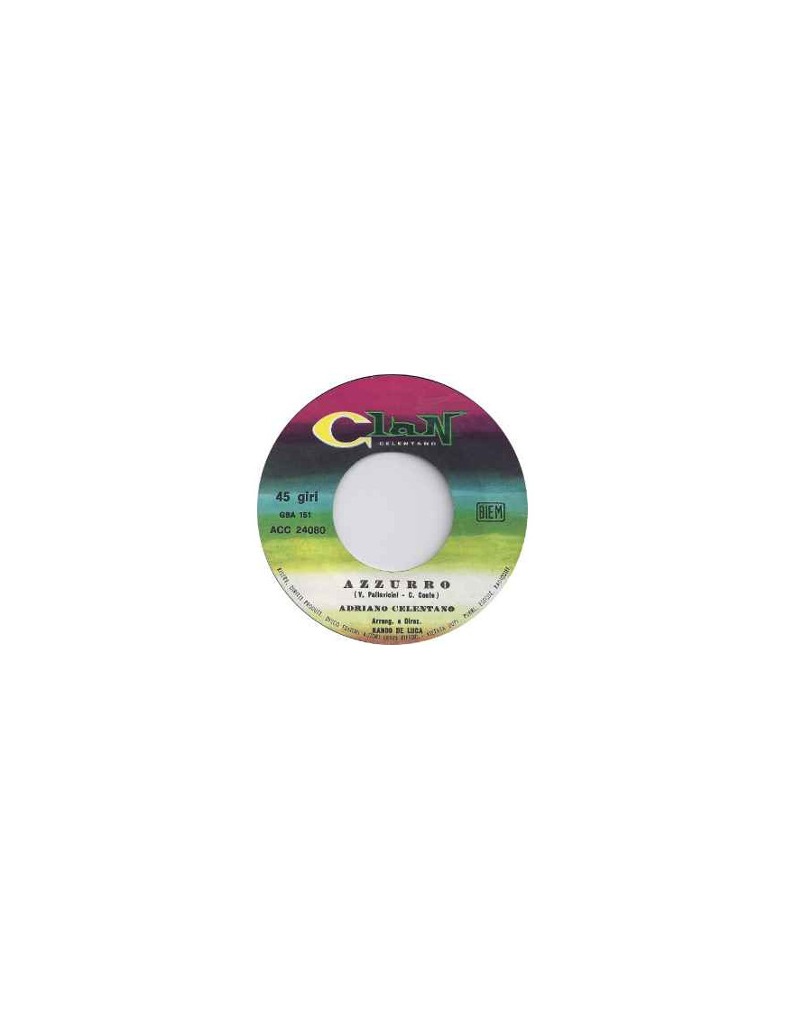 Azzurro [Adriano Celentano] - Vinyl 7", 45 RPM, Single [product.brand] 1 - Shop I'm Jukebox 