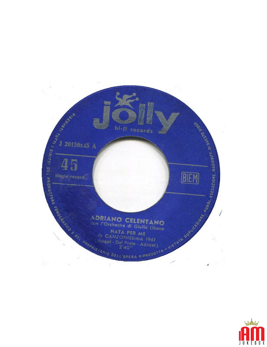 Born For Me [Adriano Celentano] – Vinyl 7", 45 RPM, Single [product.brand] 1 - Shop I'm Jukebox 