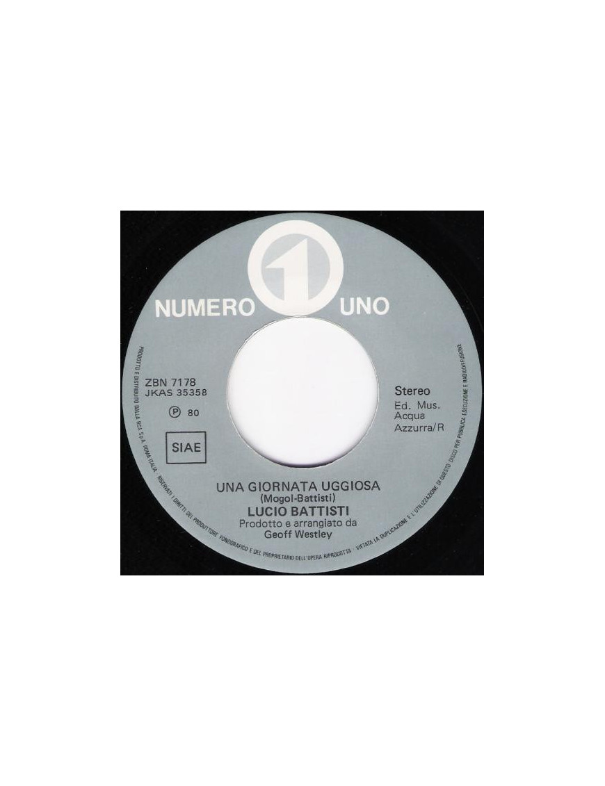Una Giornata Uggiosa [Lucio Battisti] - Vinyl 7", 45 RPM, Stereo