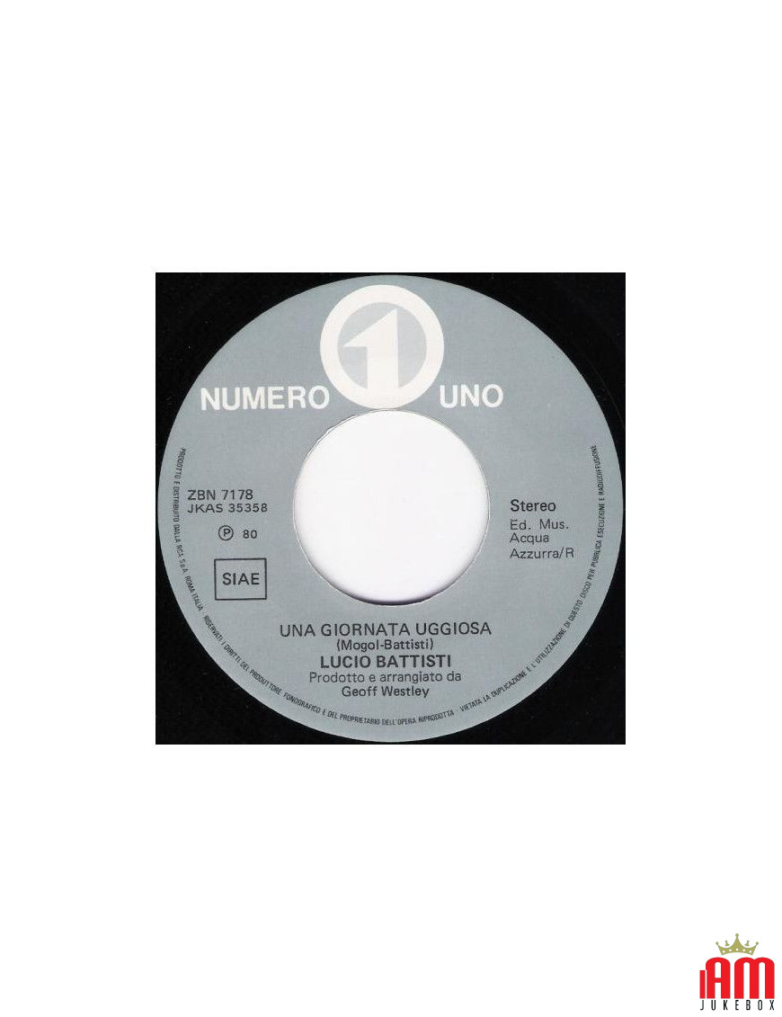 Una Giornata Uggiosa [Lucio Battisti] - Vinyl 7", 45 RPM, Stereo [product.brand] 1 - Shop I'm Jukebox 