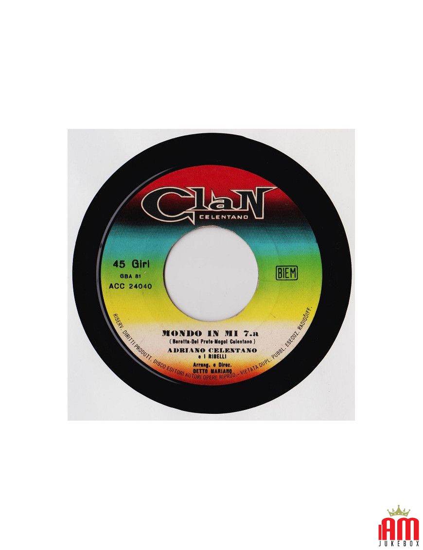 Mondo In E 7a [Adriano Celentano,...] - Vinyle 7", Single, 45 RPM [product.brand] 1 - Shop I'm Jukebox 