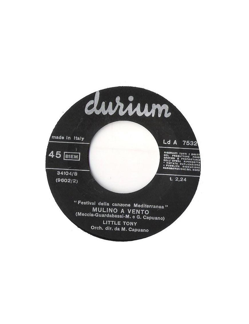 Moulin à vent [Little Tony] - Vinyle 7", 45 tours [product.brand] 1 - Shop I'm Jukebox 