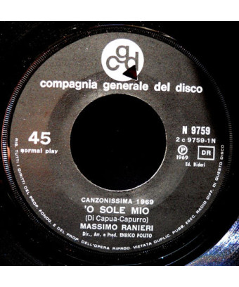 'O Sole Mio [Massimo Ranieri] – Vinyl 7", 45 RPM, Single