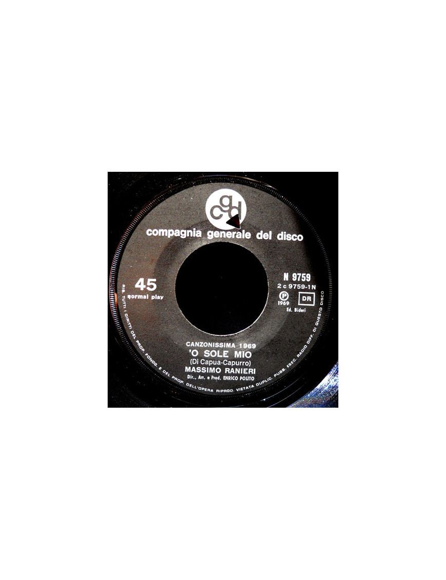'O Sole Mio [Massimo Ranieri] - Vinyl 7", 45 RPM, Single