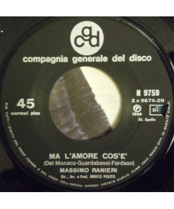 'O Sole Mio [Massimo Ranieri] - Vinyle 7", 45 tours, Single