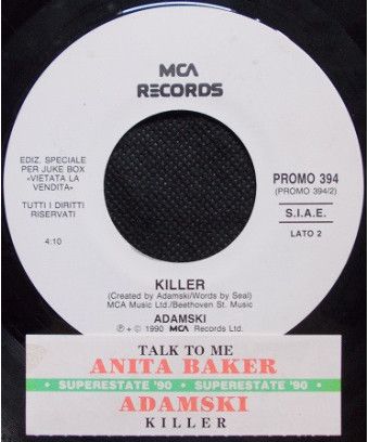 Talk To Me (Edit) Killer [Anita Baker,...] - Vinyle 7", 45 tours, Jukebox [product.brand] 1 - Shop I'm Jukebox 