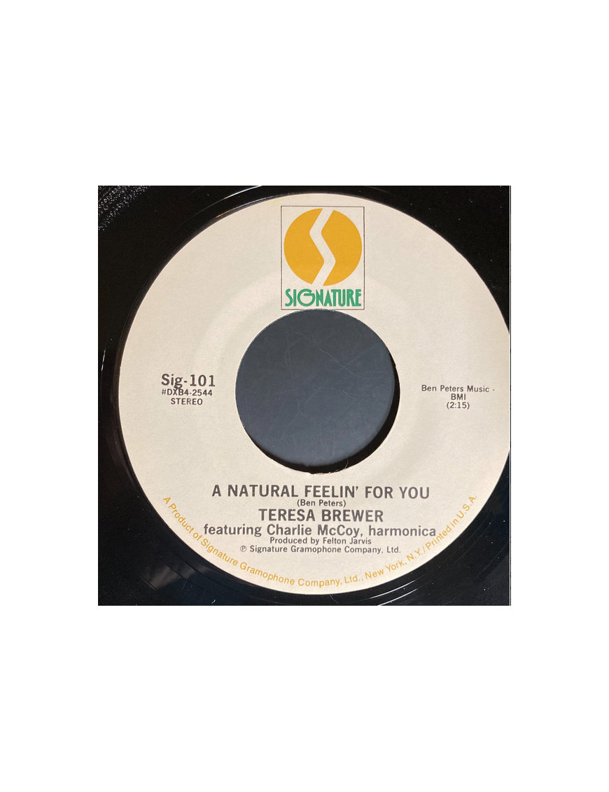 A Natural Feelin' For You Some Songs [Teresa Brewer] – Vinyl 7", 45 RPM, Single