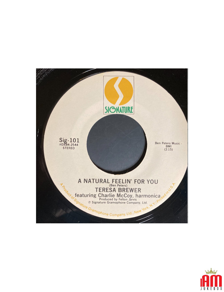 A Natural Feelin' For You Some Songs [Teresa Brewer] - Vinyle 7", 45 tr/min, Single