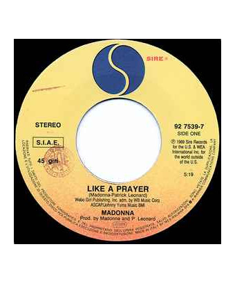 Comme une prière [Madonna] - Vinyl 7", 45 RPM, Single