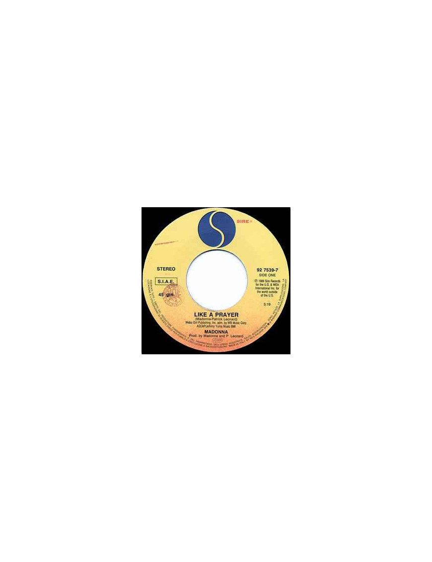 Like A Prayer [Madonna] - Vinyl 7", 45 RPM, Single [product.brand] 1 - Shop I'm Jukebox 