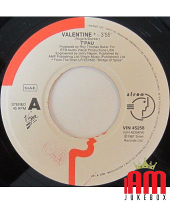 Valentine [T'Pau] - Vinyl 7", 45 RPM [product.brand] 1 - Shop I'm Jukebox 