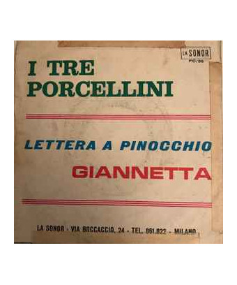 I Tre Porcellini Lettera A Pinocchio [Giannetta] - Vinyl 7", 45 RPM [product.brand] 1 - Shop I'm Jukebox 
