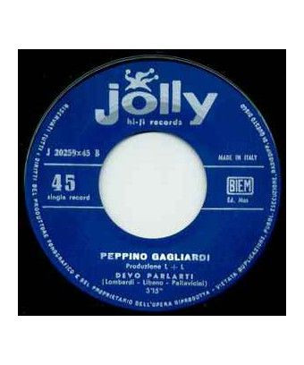 Ce soir, je n'ai pas pleuré [Peppino Gagliardi] - Vinyle 7", 45 tours [product.brand] 1 - Shop I'm Jukebox 