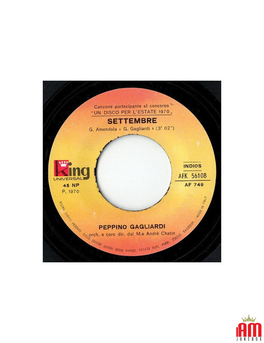 September [Peppino Gagliardi] - Vinyl 7", 45 RPM [product.brand] 1 - Shop I'm Jukebox 