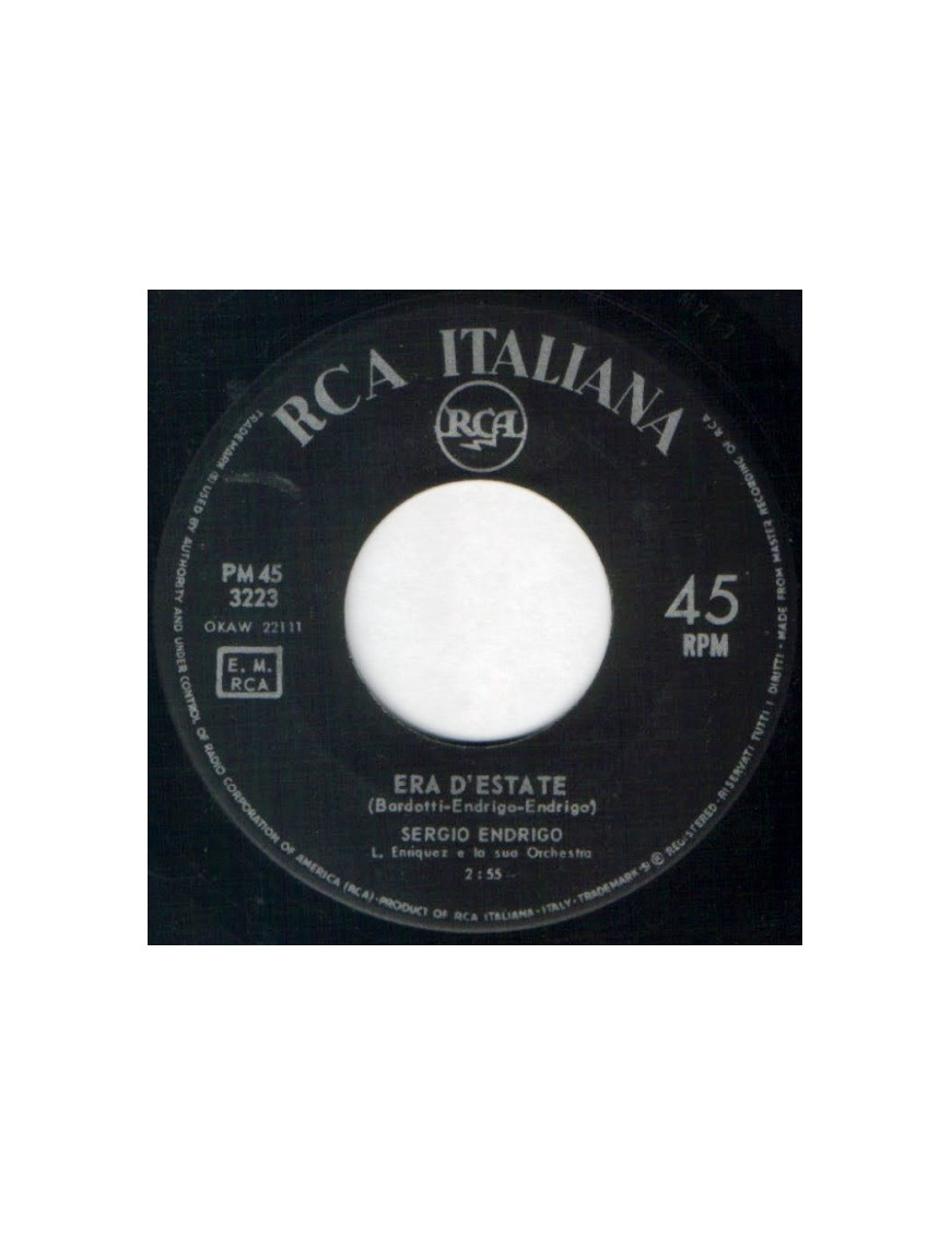 Era D'Estate [Sergio Endrigo] - Vinyl 7", 45 RPM, Single