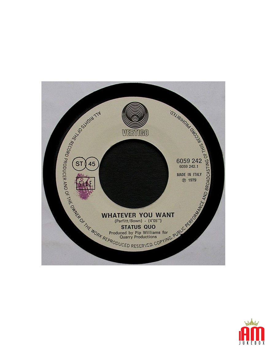 Was auch immer Sie wollen [Status Quo] – Vinyl 7", 45 RPM, Single, Stereo [product.brand] 1 - Shop I'm Jukebox 