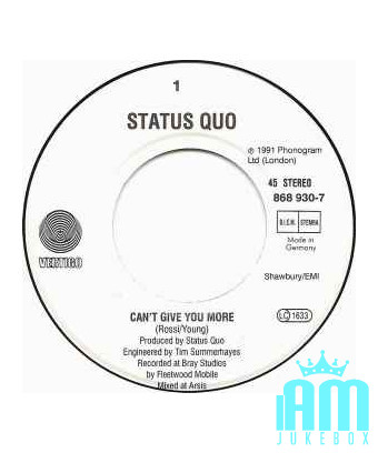 Je ne peux pas vous en donner plus [Status Quo] - Vinyl 7", 45 RPM, Single [product.brand] 1 - Shop I'm Jukebox 